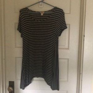 Mossimo Flowy Top - Green and White Stripes